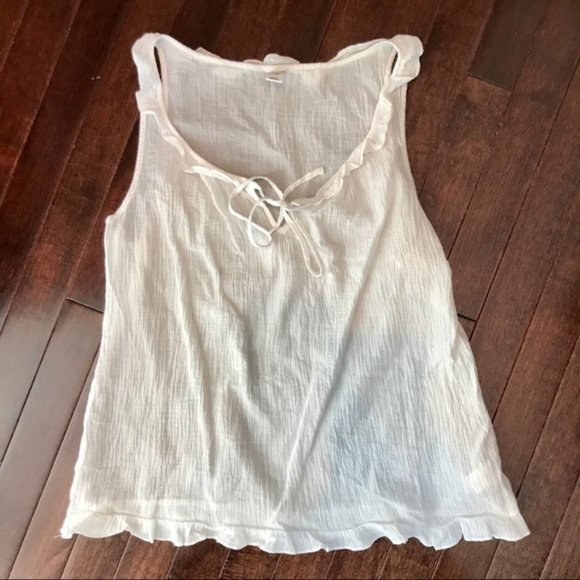 Old Navy Gauze Ruffled Blouse sz L - Picture 2 of 5